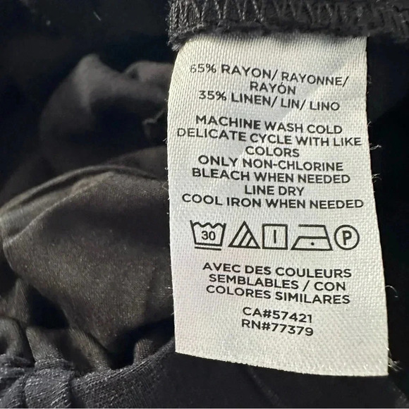 Ann Taylor women's PXS linen blend black cropped pants - Picture 4 of 4